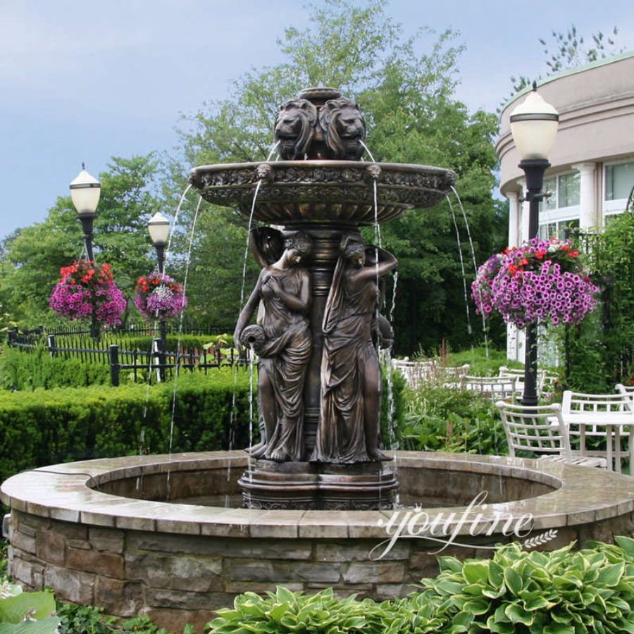 Western Style Bronze Female Lady Fountain for Garden