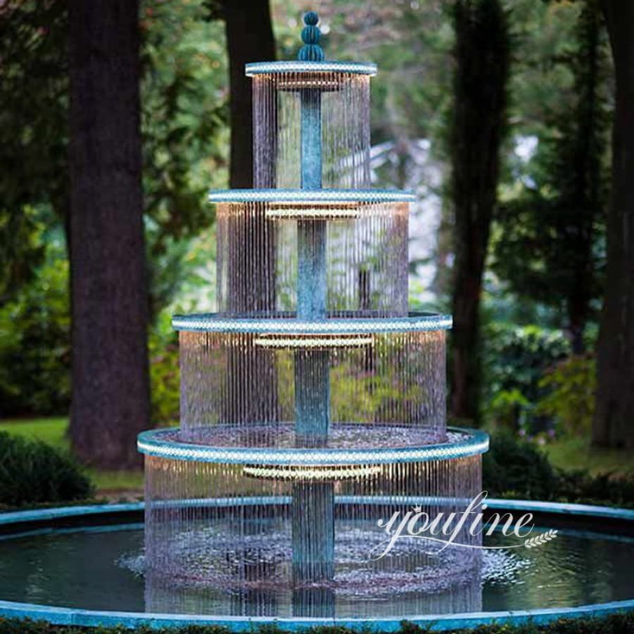 Modern Bronze Tiered Water Garden Fountain