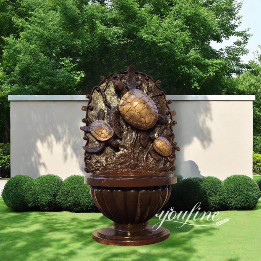 Bronze Sea Turtle Wall Fountain for Garden Decor