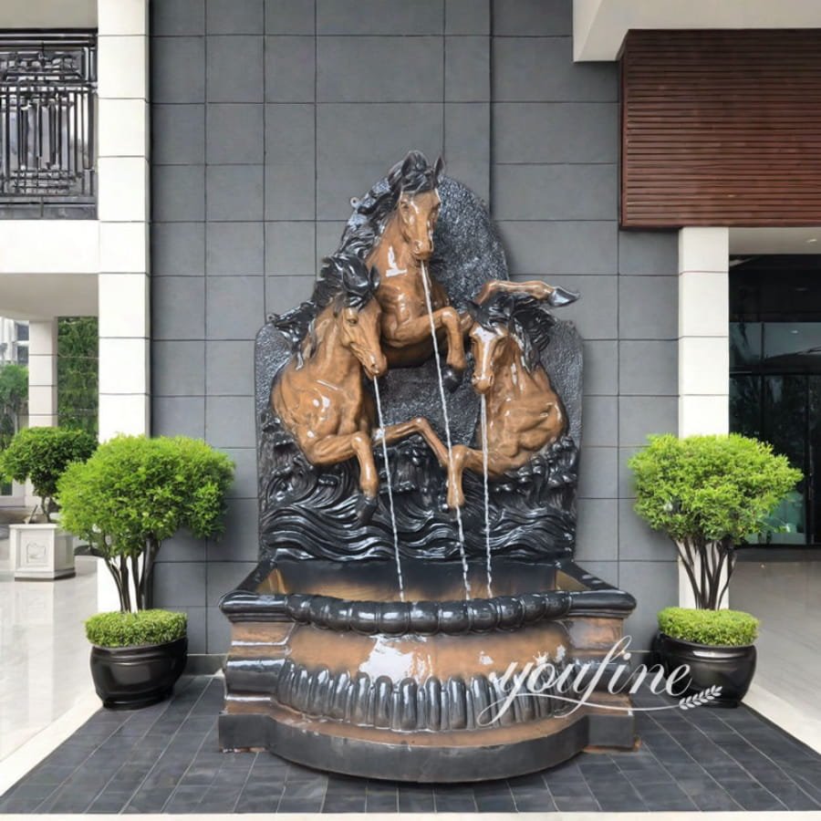 Wholesale Bronze Tree Horse Wall Fountain