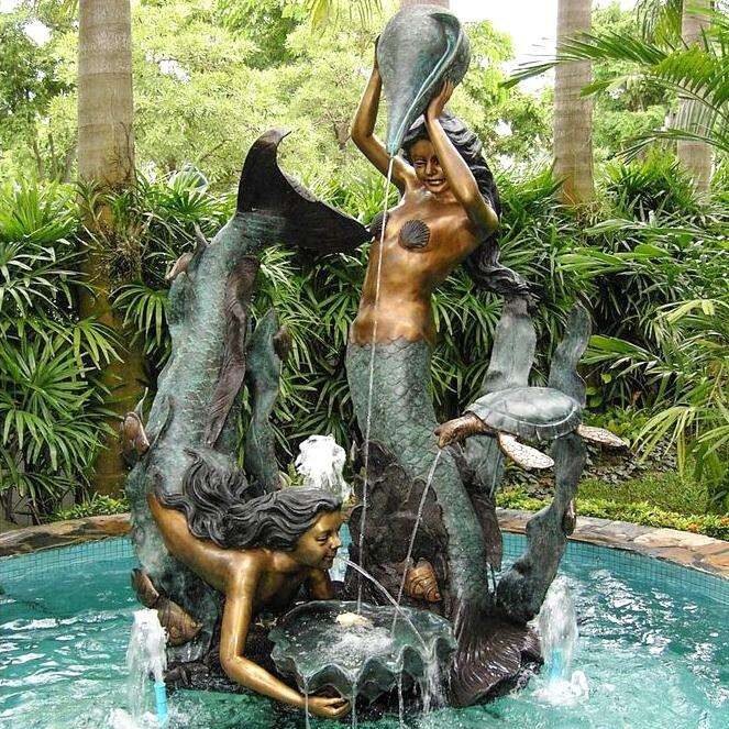 Bronze Mermaid Fountain