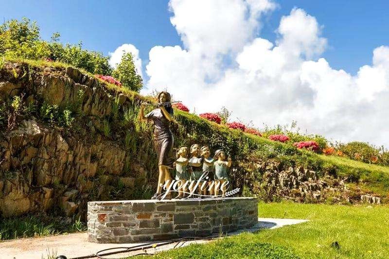 bronze children fountain