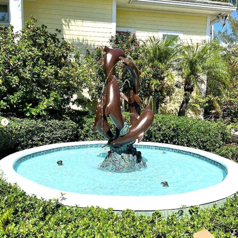 Bronze Dolphin Fountain