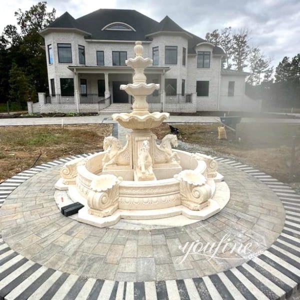 marble water fountain for villa