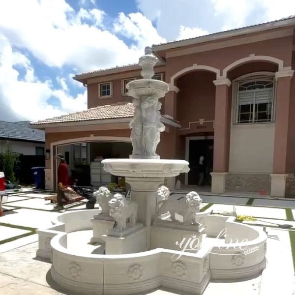 marble water fountain for villa