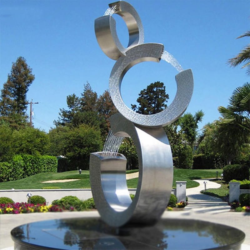 stainless steel fountain sculpture