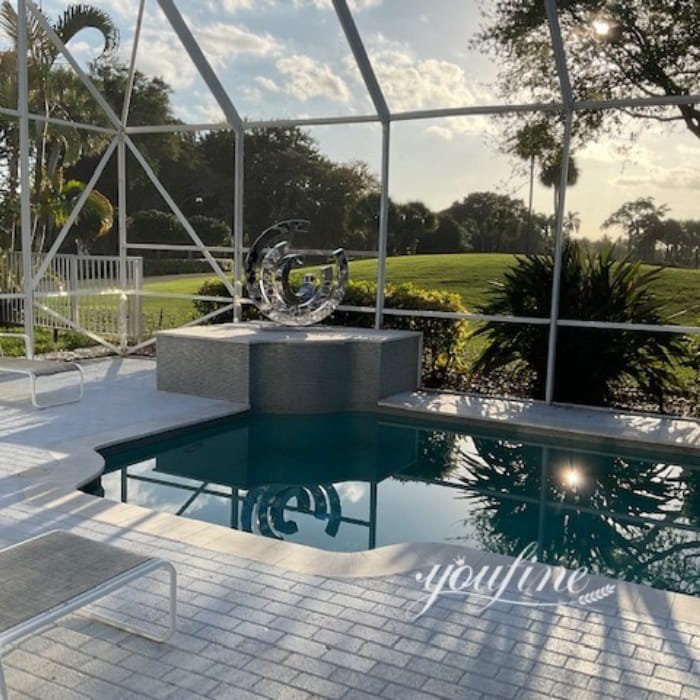 stainless steel water feature