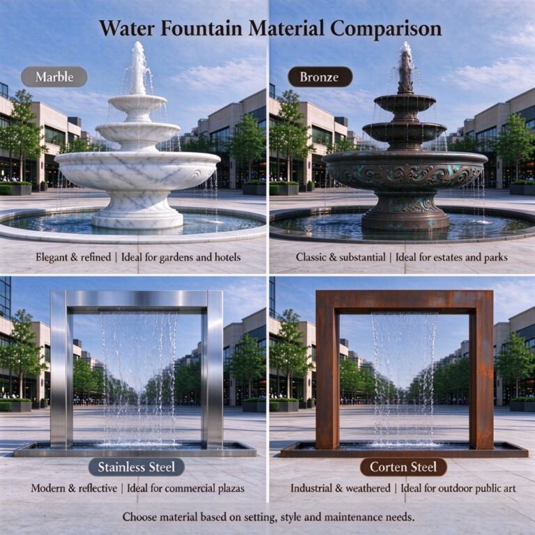 comparison of different fountains materials