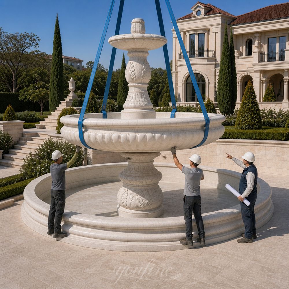 professional marble fountain installation service
