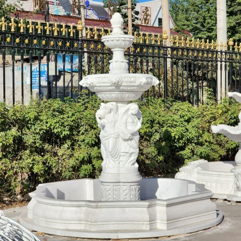 hand carved marble lady fountain 3