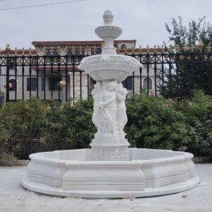 hand carved marble lady fountain 4