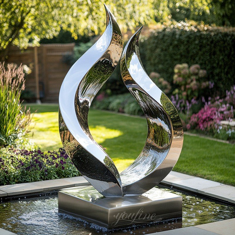 stainless steel water feature for garden