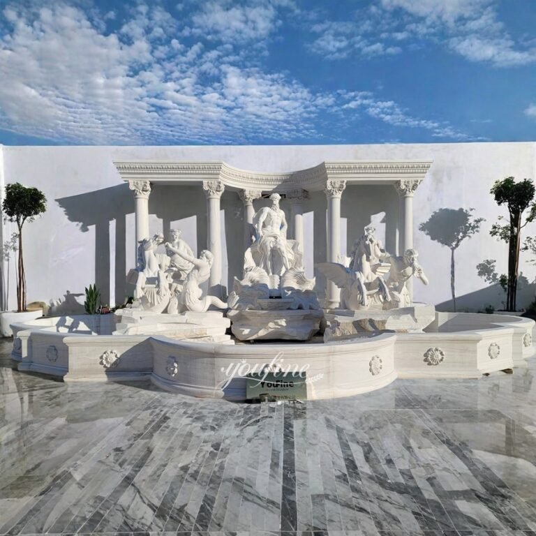 white famous marble trevi fountain replica