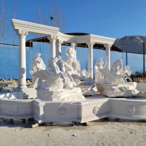 white famous marble trevi fountain replica side view