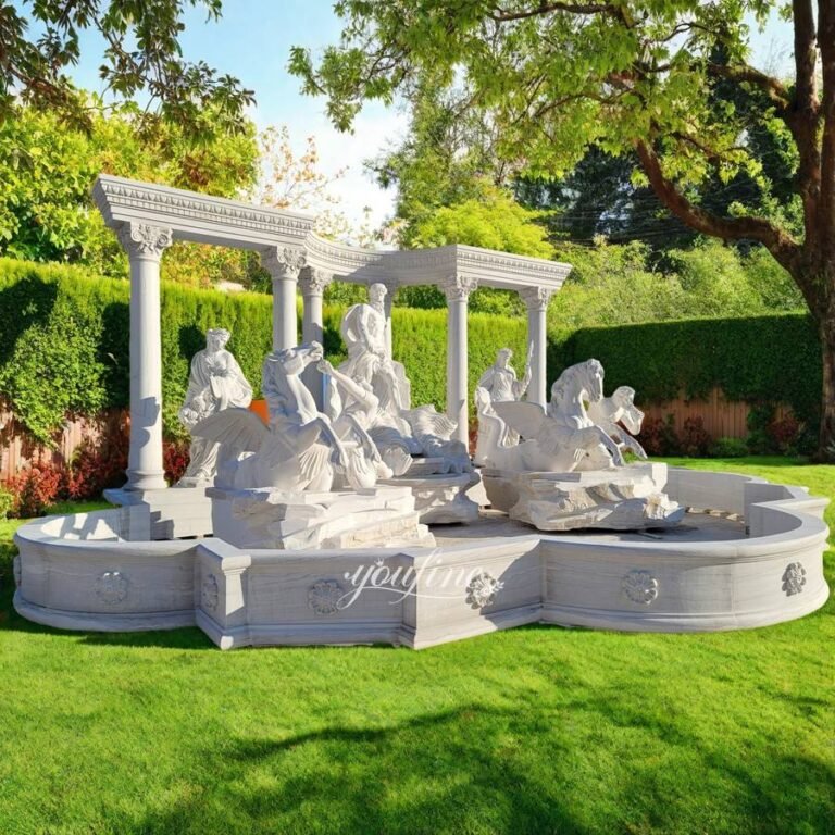 white famous marble trevi fountain replica for yard decor