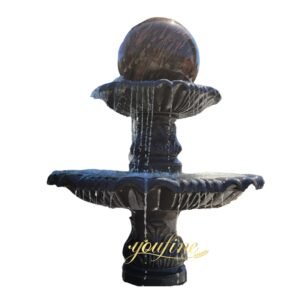 hand carved black marble kugel fountain for sale