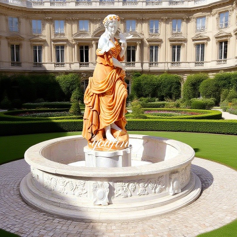 outdoor decor marble female fountain