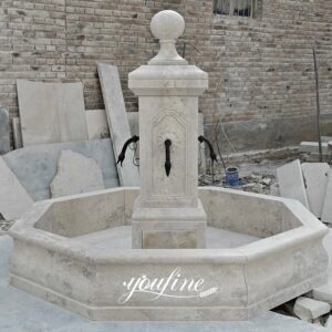 Aged French Countryside Travertine Water Fountains
