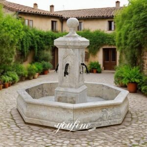 french countryside travertine water fountains for yard decor