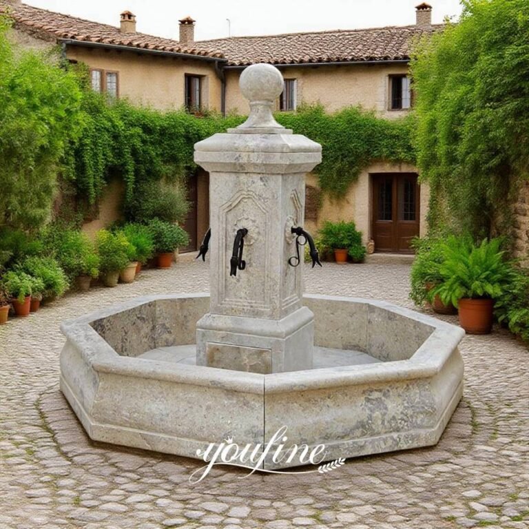 french countryside travertine water fountains for yard decor