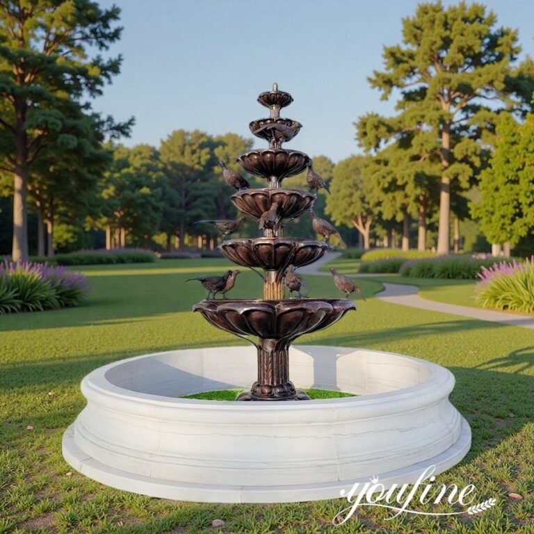antique bronze bird bath fountain for outdoor decor