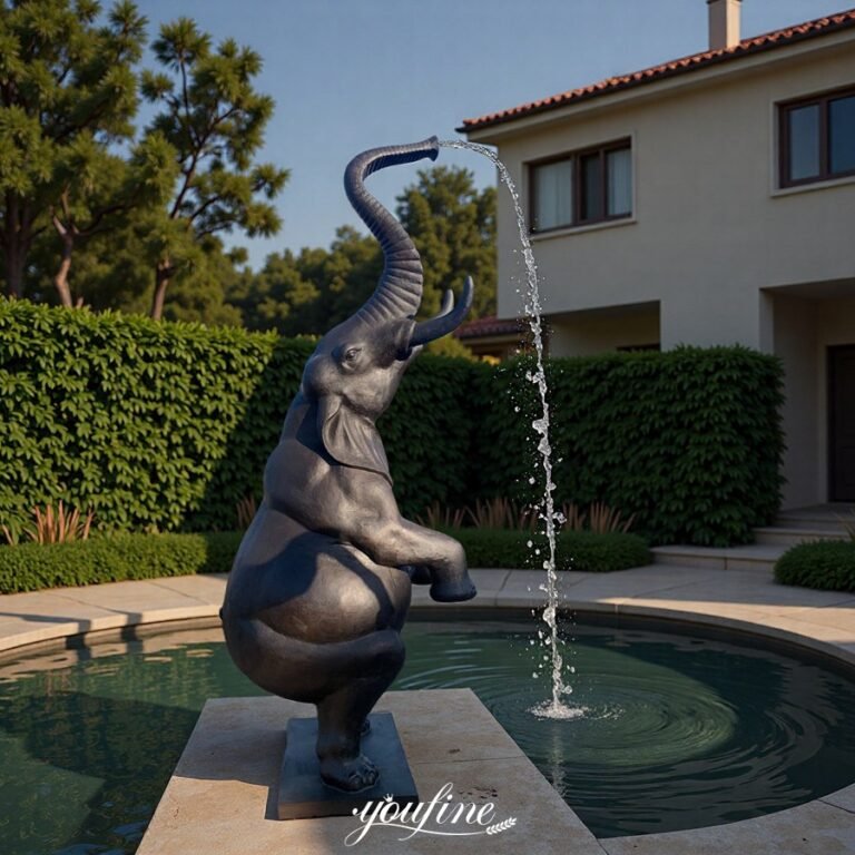 bronze outdoor standing elephant fountain for sale