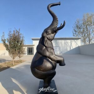 bronze outdoor standing elephant water fountain for sale