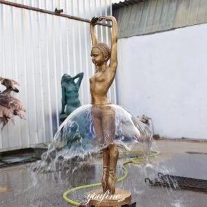 life size bronze young ballerina water fountain