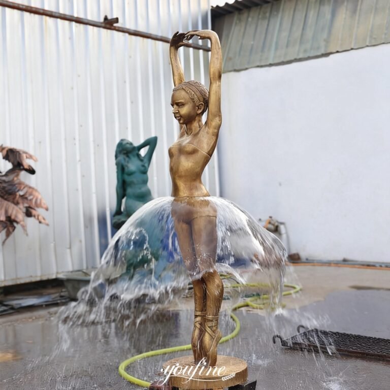 life size bronze young ballerina water fountain