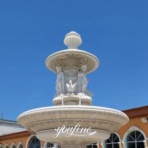 large white marble place de la concorde fountain replica top detail