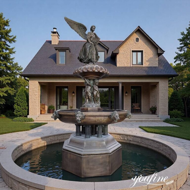 antique bronze bethesda angel of the waters statue fountain