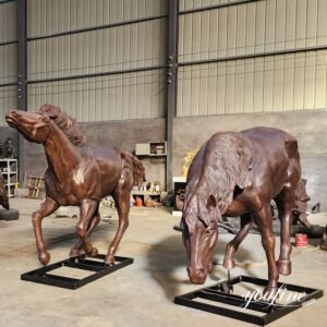 brown bronze las colinas horse sculpture