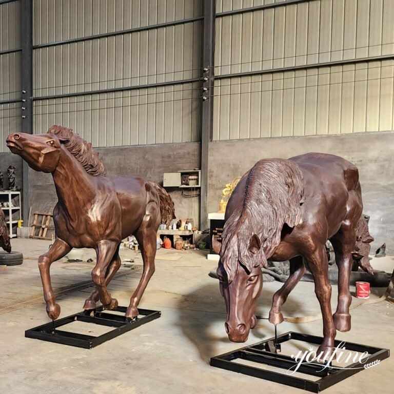 brown bronze las colinas horse sculpture