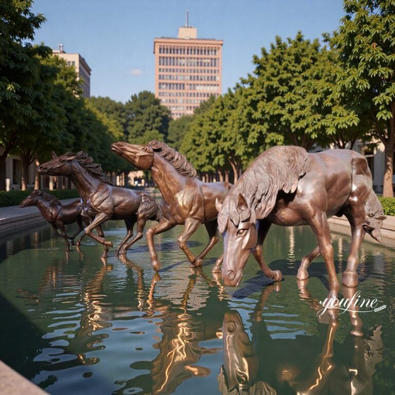 famous bronze Las Colinas horse fountain replica for square decor