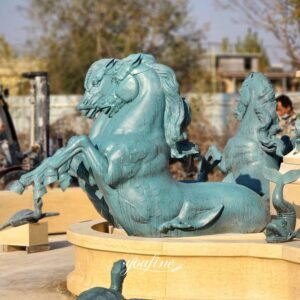 large cast bronze observatory horse fountain detail