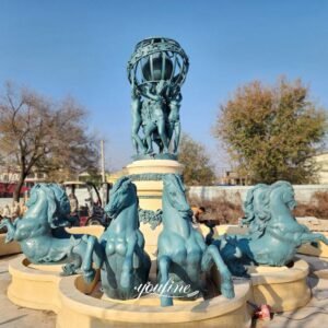 large cast paris bronze observatory horse fountain detail