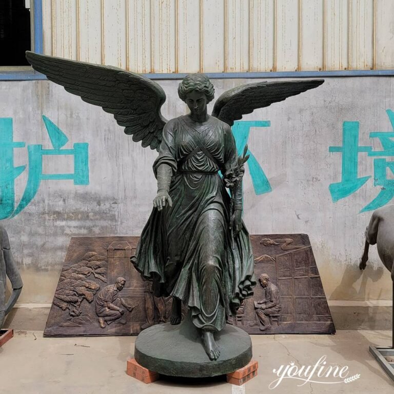 bronze angel of the waters statue detail