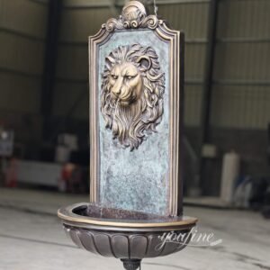 Antique Bronze Lion Head Wall Fountain for Sale