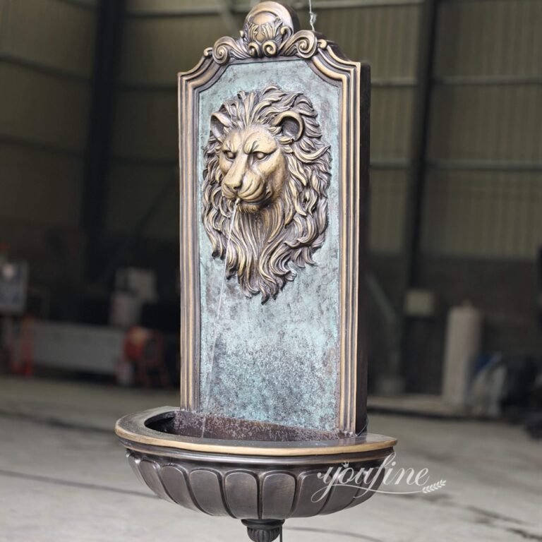 Antique Bronze Lion Head Wall Fountain for Sale