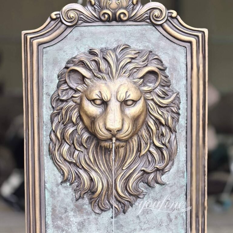 Antique Bronze Lion Head Wall Fountain for Sale