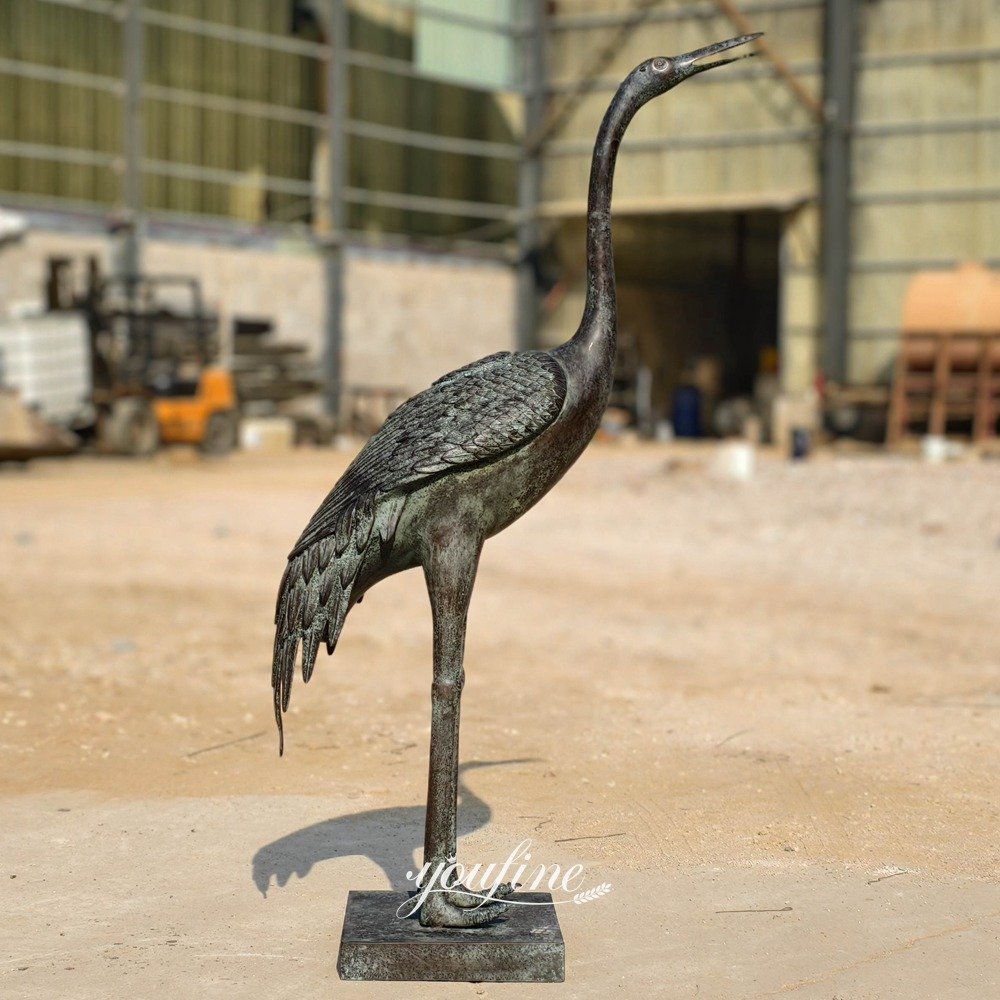 large bronze crane statue fountain large bronze crane statue fountain