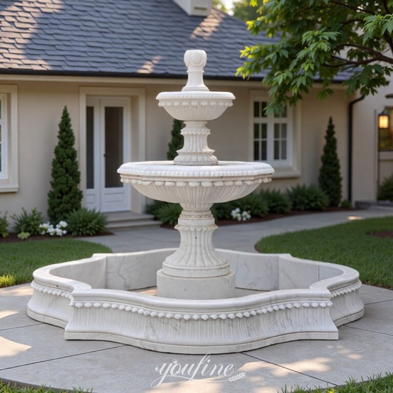 marble tiered fountain for garden decor