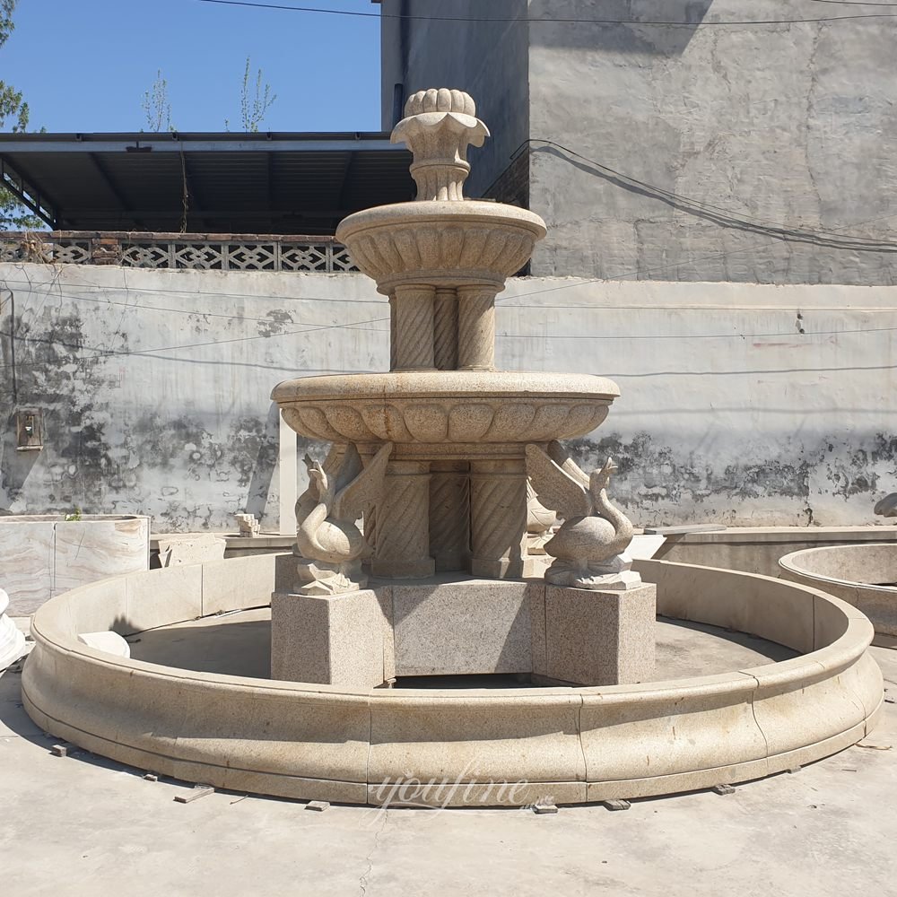 european style beige marble swan tiered fountain for sale european style beige marble swan tiered fountain