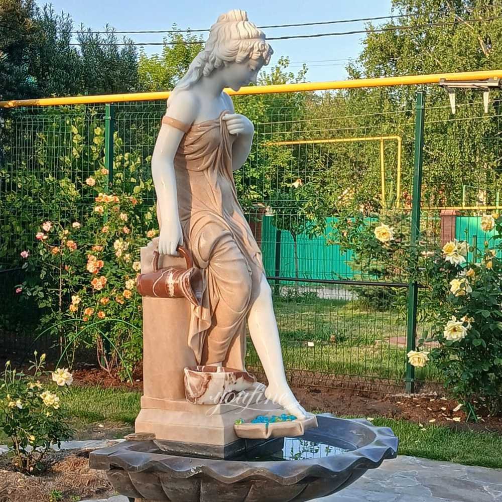 feedback on the marble female statue fountain for a russian garden