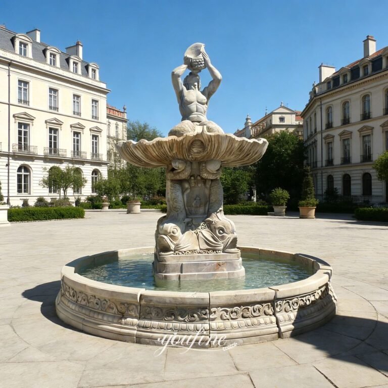 hand carved 8 feet bernini triton fountain replica for square decor