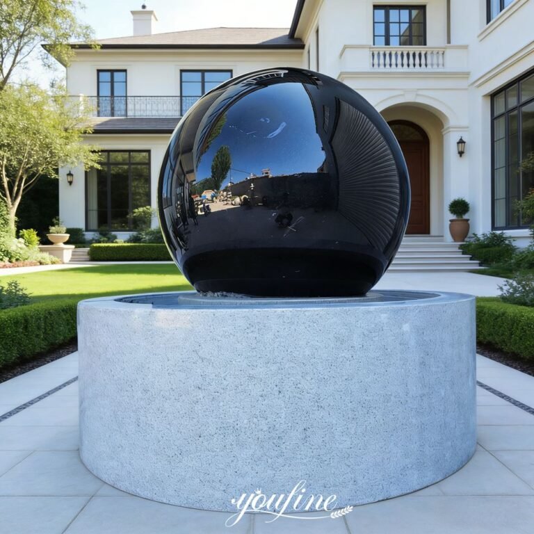 large floating granite ball fountain for villa decor