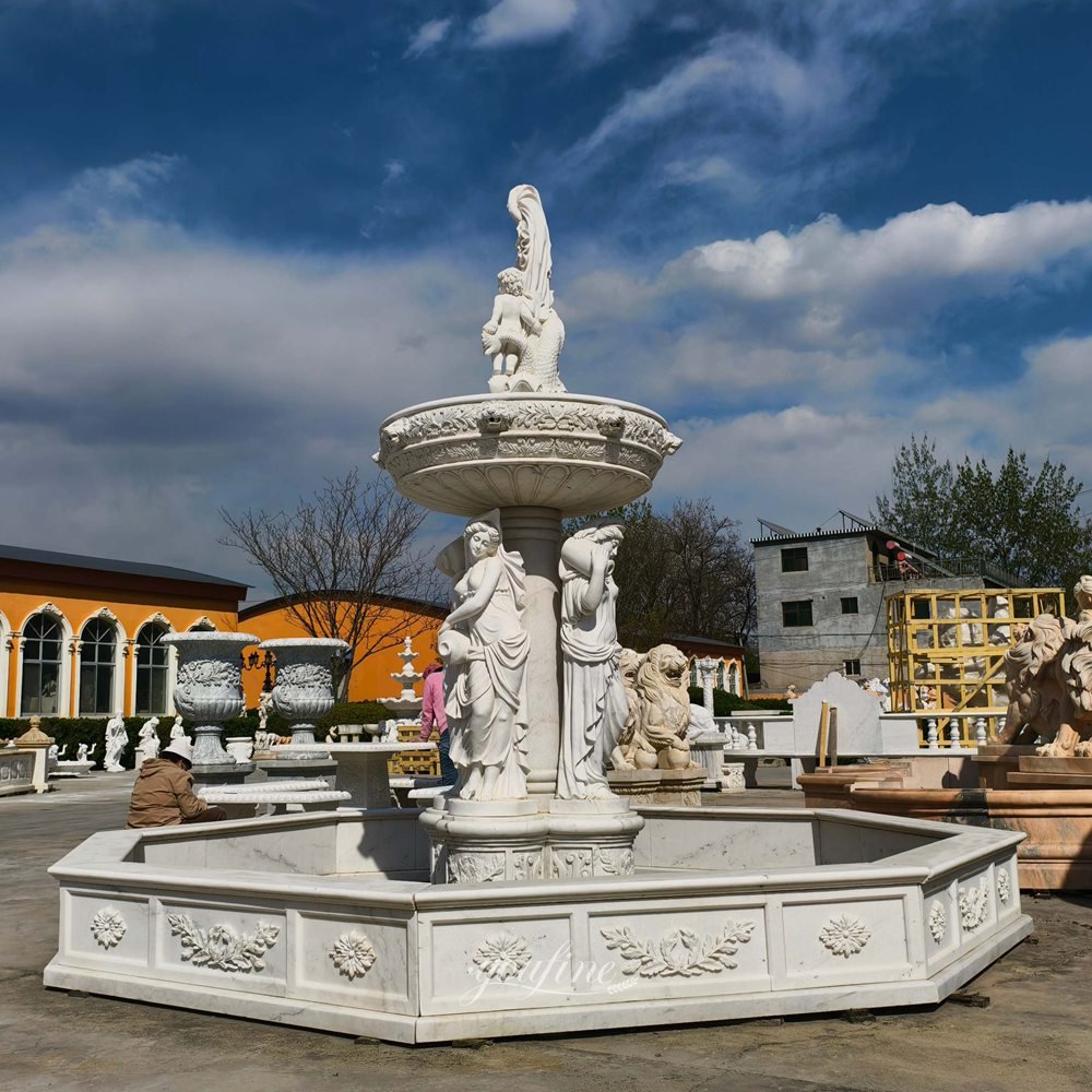 large marble baroque fountain with figure statues for sale large marble baroque fountain with figure statues for sale