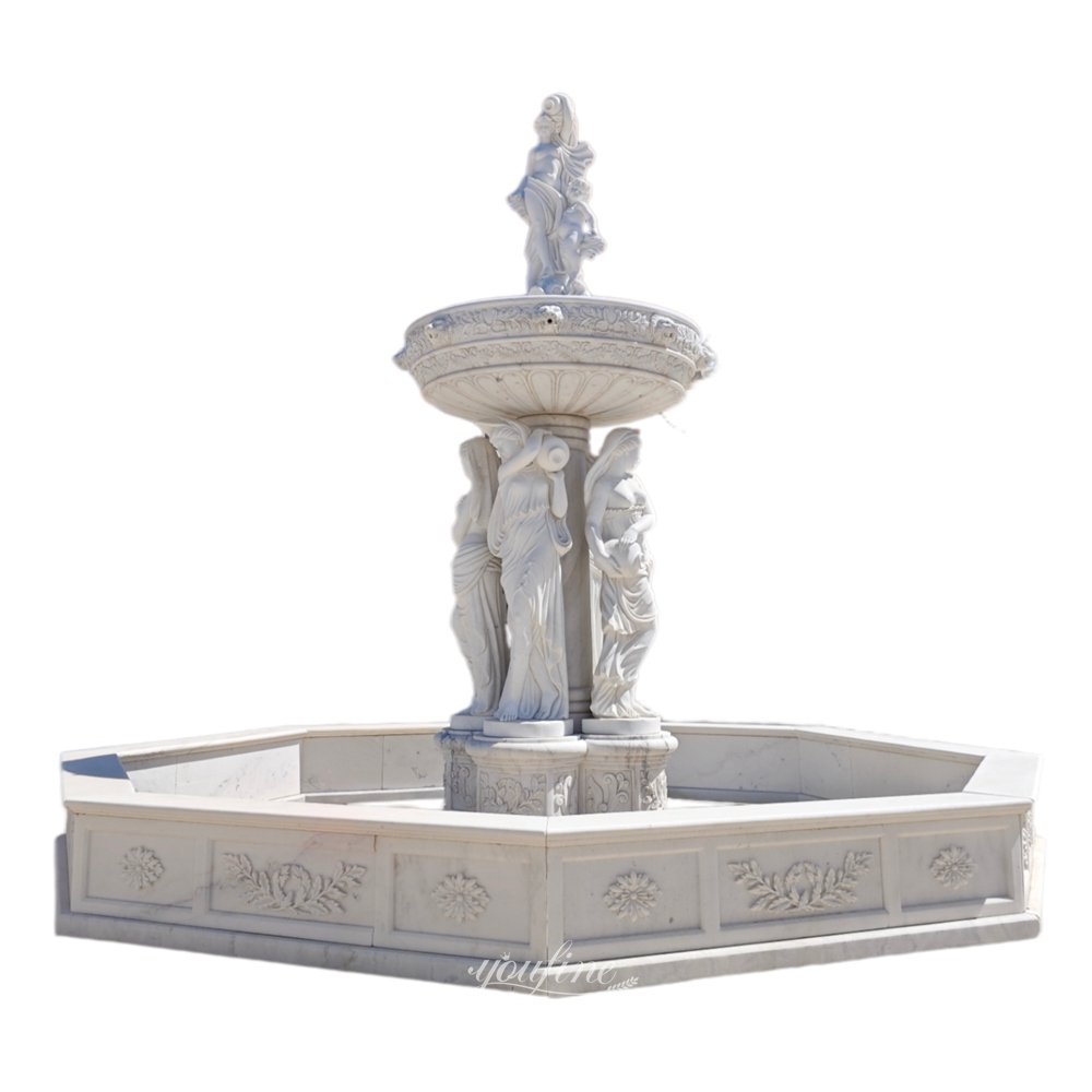 large marble baroque fountain with figures for sale large marble baroque fountain with figures