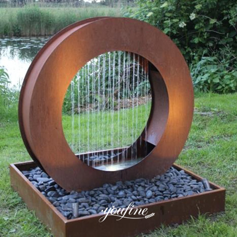 USA Corten Steel Ring Fountain Feedback