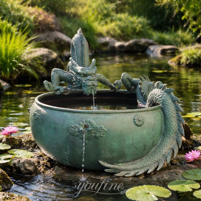 cast dragon jar outdoor fountain for pond decor